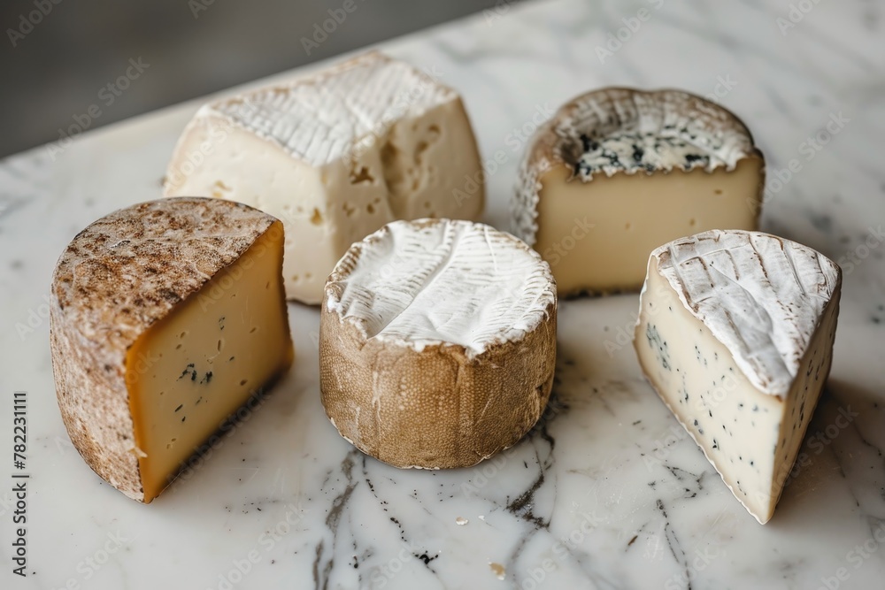 Four varieties of French cheeses