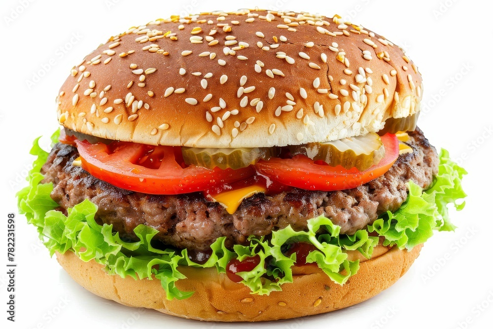 Large burger on white background Large burger on white background