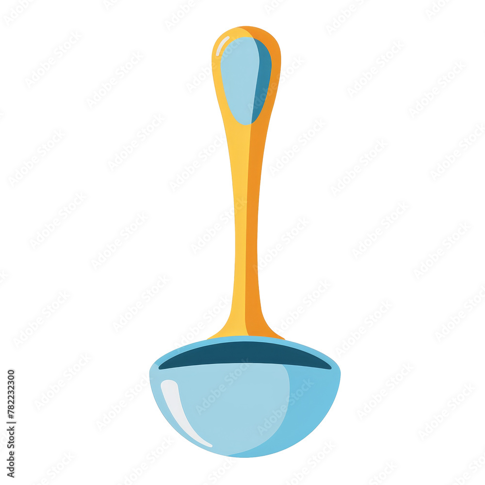 Blue and Orange Spoon With Yellow Handle isolated on a transparent background, clipart, graphic resource Blue and Orange Spoon With Yellow Handle isolated on a transparent background, clipart, graphic resource
