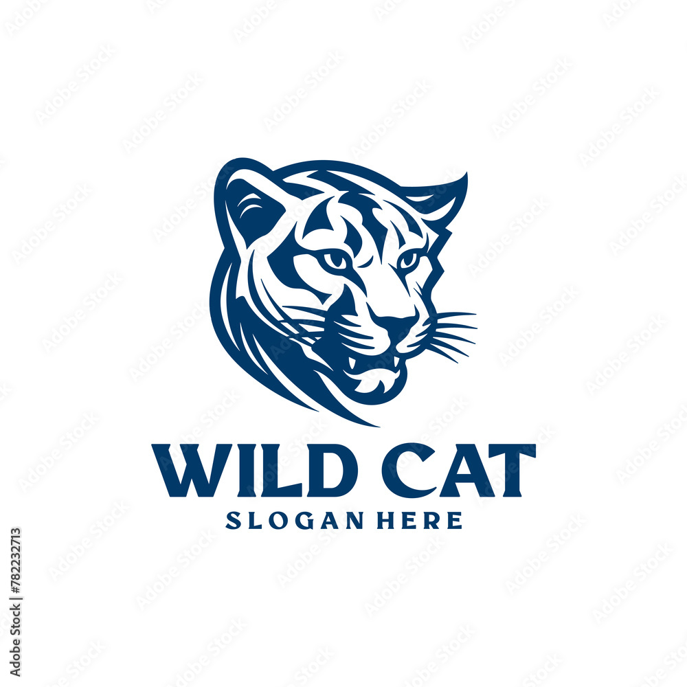 Big cat tiger, animal and wild life logo vector illustration
