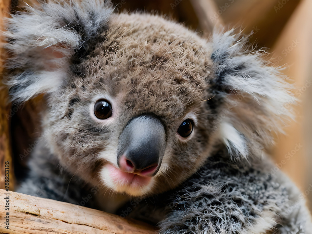 Baby koala on a eucalyptus tree Baby koala on a eucalyptus tree