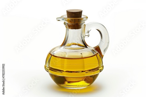 Oil decanter on white background photo