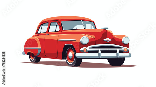 American car 2d flat cartoon vactor illustration is