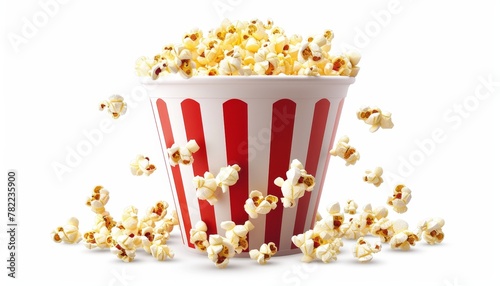 Popcorn in large bucket White background
