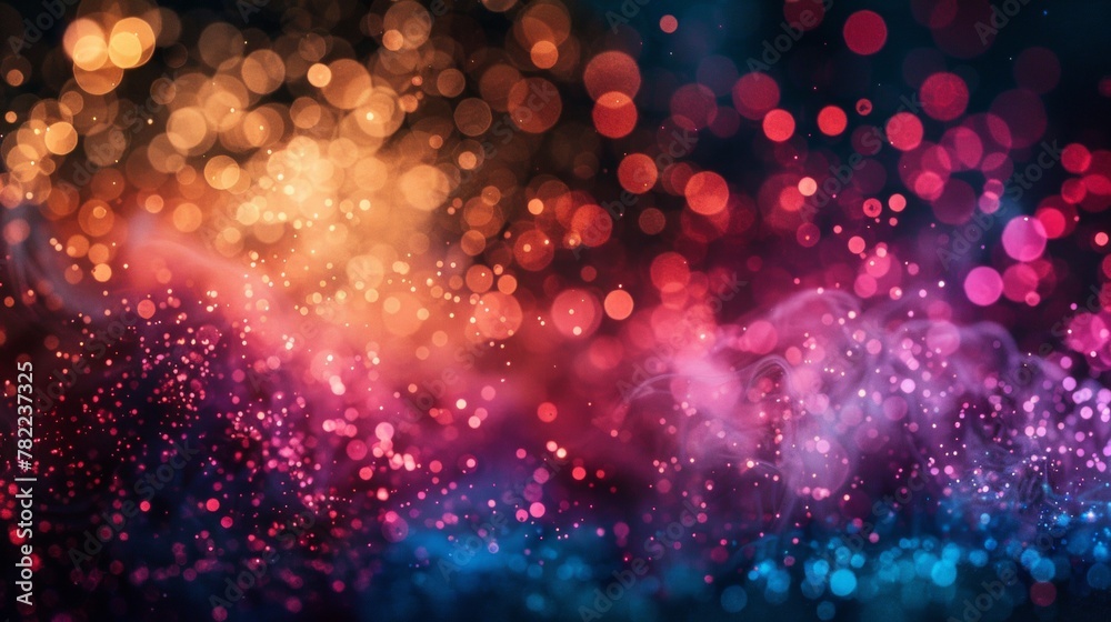 Vibrant bokeh lights with blue and orange gradient background Vibrant bokeh lights with blue and orange gradient background