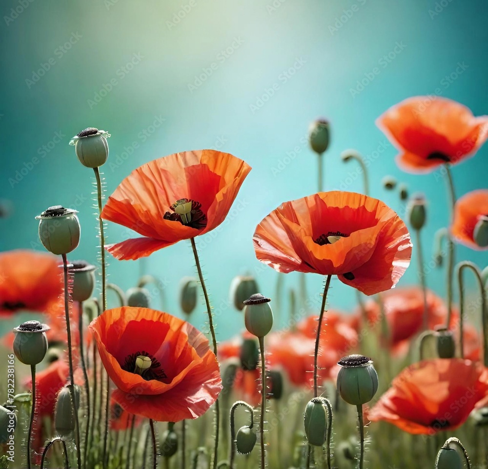Fototapeta premium poppy flowers in field