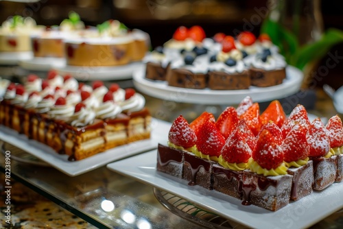 decadent delights mouthwatering sweets and pastries at sunset buffet food photography