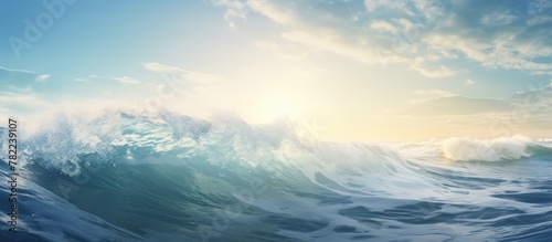 surfer riding wave ocean sunset