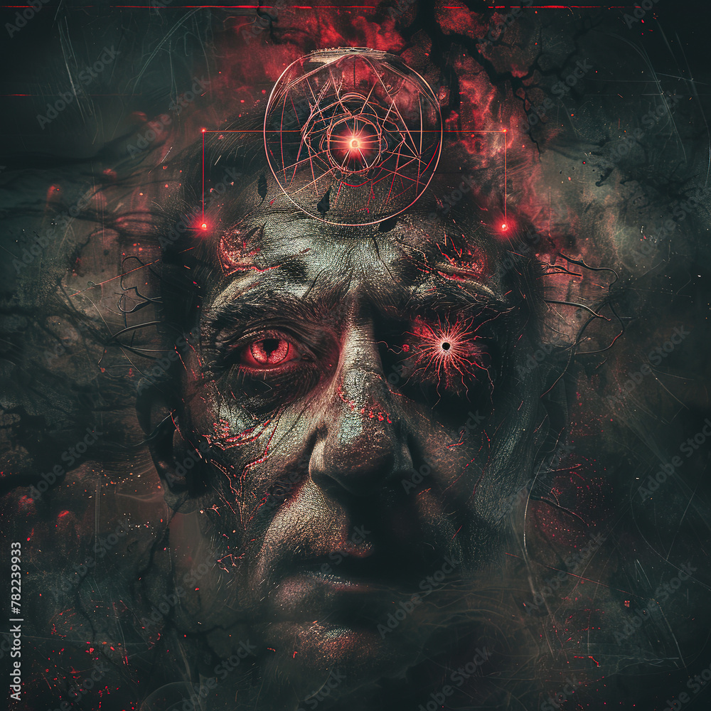 Ancient Ethnic Album Movie Poster T-Shirt Cover Horror Style Printable 3D Render Ancient Ethnic Album Movie Poster T-Shirt Cover Horror Style Printable 3D Render