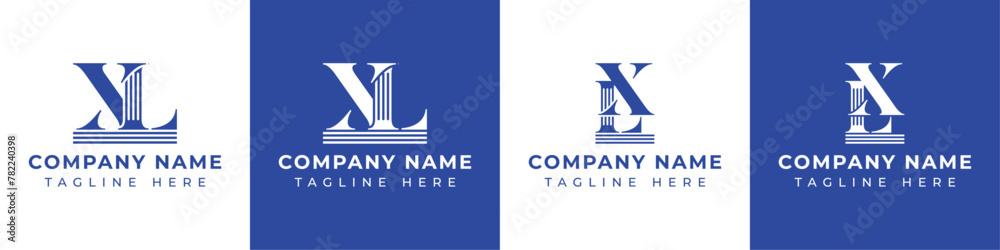 Letters LX and XL Pillar Logo, suitable for business with LX and XL related to Pillar Letters LX and XL Pillar Logo, suitable for business with LX and XL related to Pillar