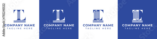 Letters LT and TL Pillar Logo, suitable for business with LT and TL related to Pillar