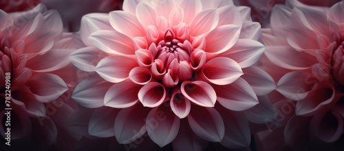 Three blooming pink flowers against dark backdrop