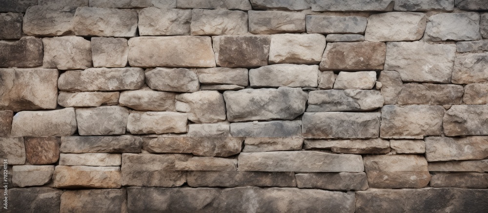 Close-up Stone Wall Black White Picture