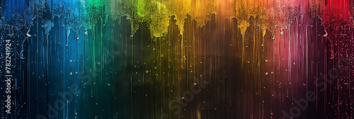 Window Coated With Melting Rainbow-Color Ice Background Decoration