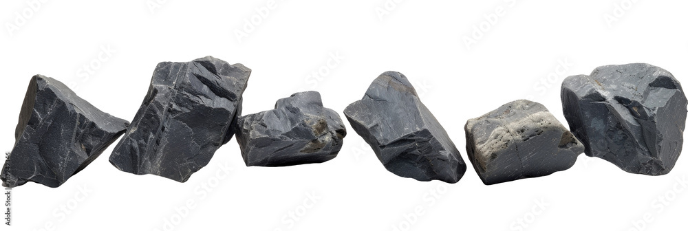 Charcoal Grey Rocks Isolated Row