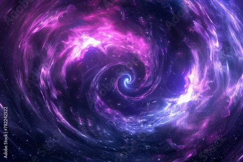 ethereal cosmic voyager in swirling galactic vortex neon accents on deep space background abstract 3d illustration photo