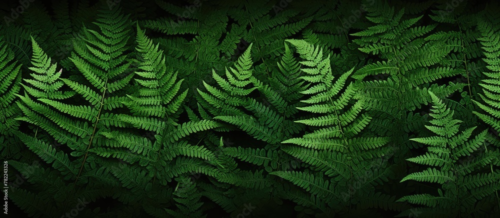 Close-up of lush fern plant leaves
