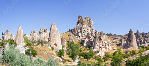 Beautiful view of Uchisar, an ancient village in Cappadocia