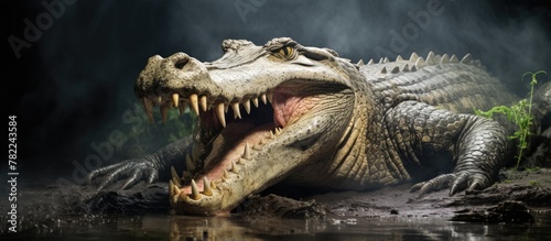 Crocodile with Teeth in Water
