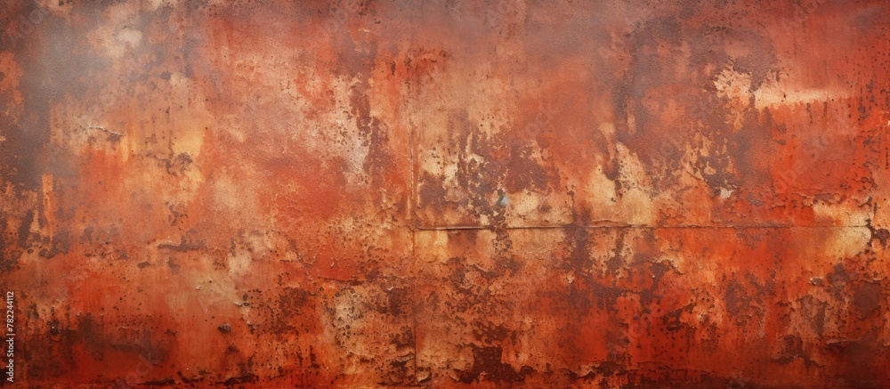 Rusted metal surface with red paint