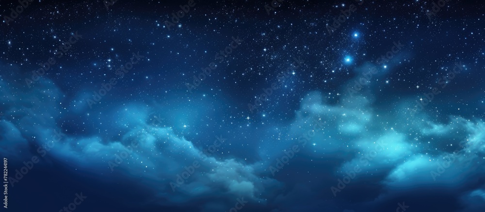 Night Sky with Stars, Clouds, and Milky Way