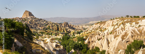 Beautiful view of Uchisar and Goreme National Park in Cappadocia photo