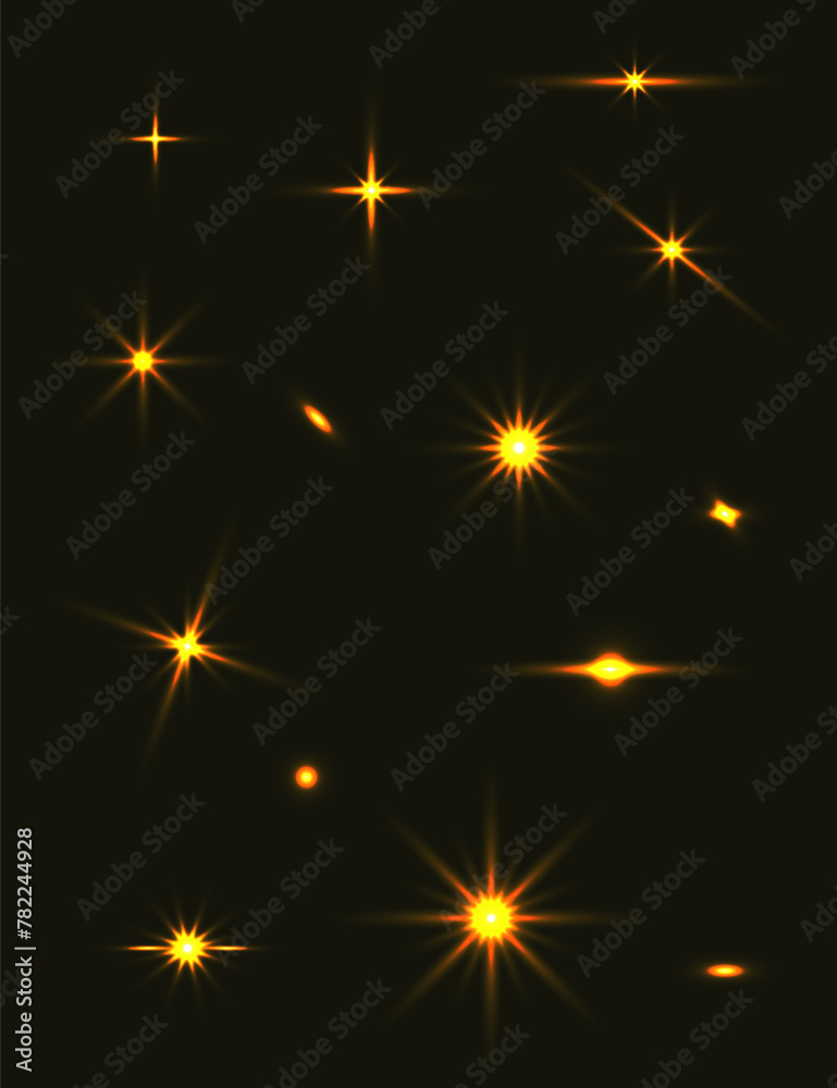 Set of sun flares. Sun rays, glowing collection, glowing heart, sunlight, abstract special effect. vector drawing Set of sun flares. Sun rays, glowing collection, glowing heart, sunlight, abstract special effect. vector drawing