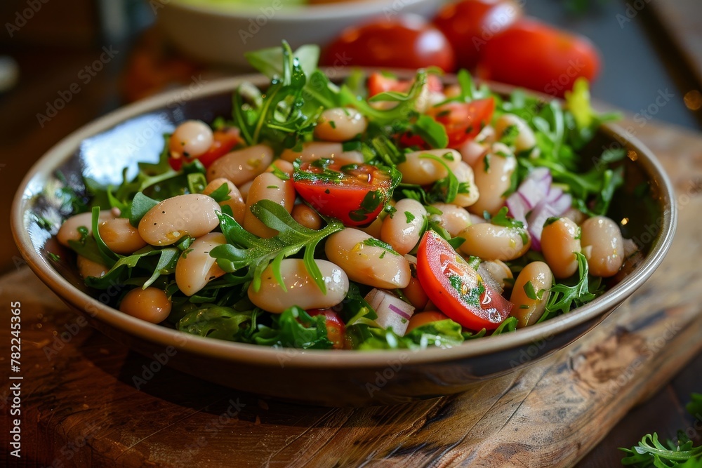 White bean cannellini vegan salad on diet menu White bean cannellini vegan salad on diet menu