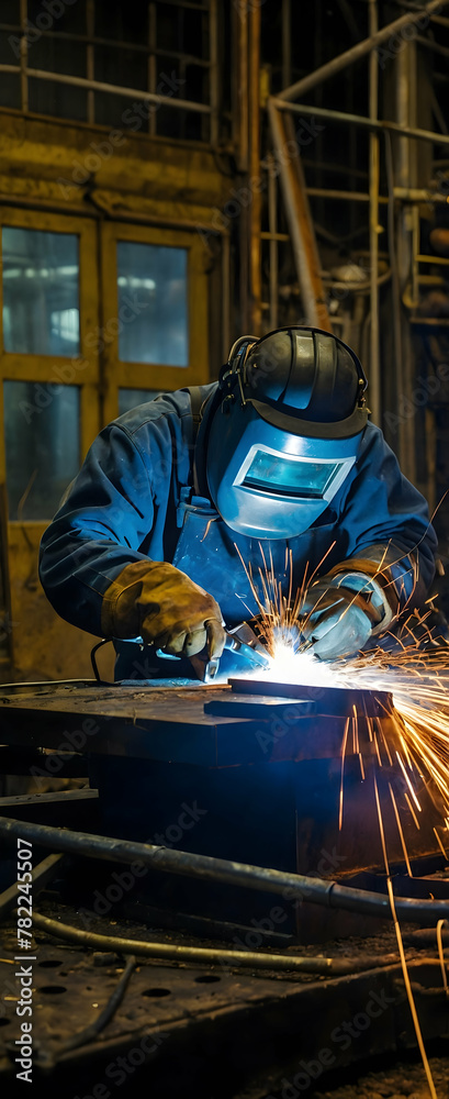 Welding Wonders: Capturing the Daily Routine of Spark-Filled Sculpting in a Candid Environment