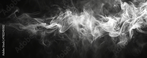 Ethereal white smoke on a black background