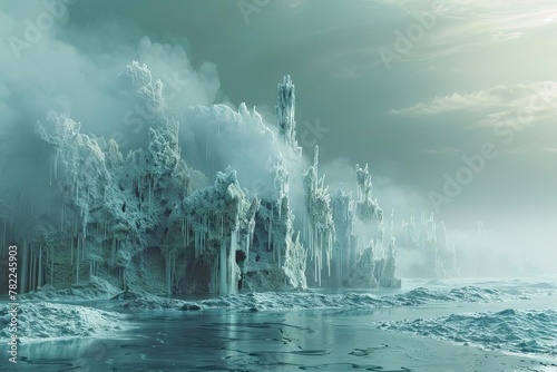 frozen giants of the sea aigenerated surreal landscape photo
