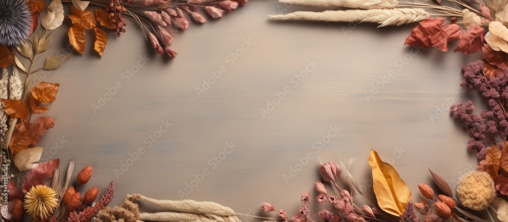 Autumn dried flora frame Autumn dried flora frame