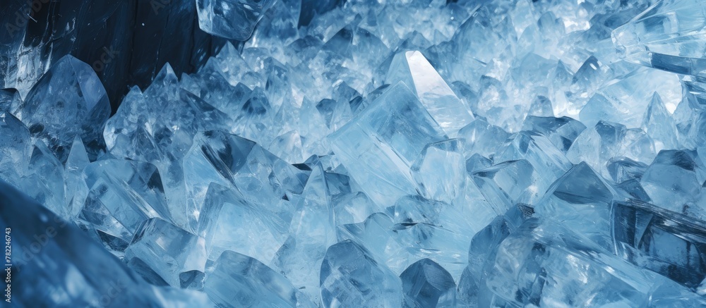 Ice crystals in a dark cave