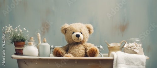 Teddy bear bath time fun