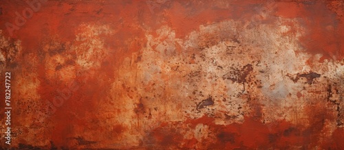 Rust wall closeup on red surface