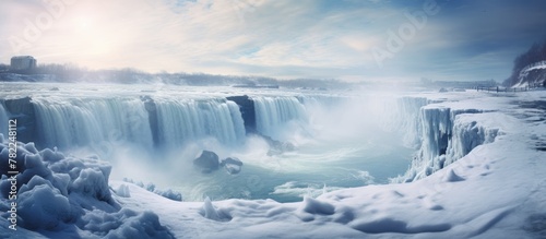 Frozen Waterfall Sky View