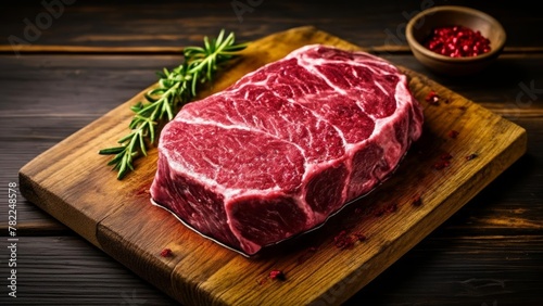  Deliciously marbled steak ready to be grilled to perfection