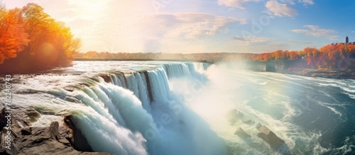Waterfall close-up with abundant water