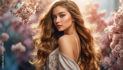 girl portrait with beautiful hair fashion