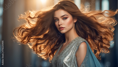 girl portrait with beautiful hair style