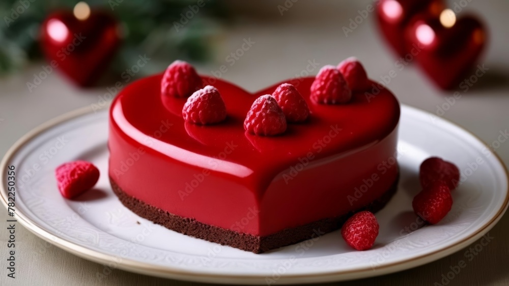 A heartshaped cake a symbol of love and celebration A heartshaped cake a symbol of love and celebration