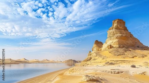 Safari Adventure in great sand sea by car AI generated photo