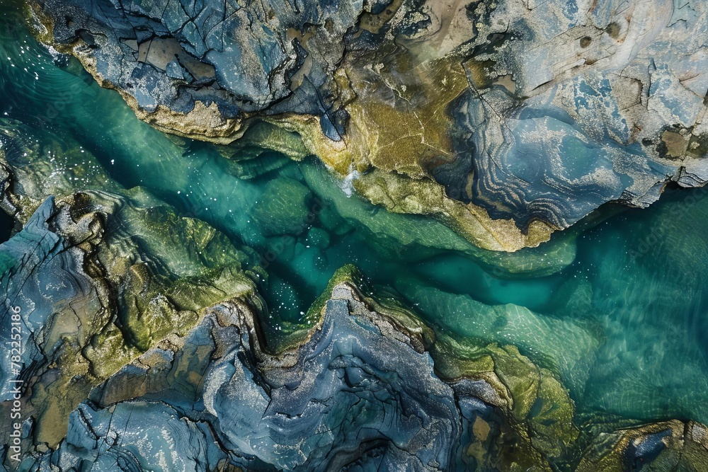 mesmerizing aerial view of blue and green rock formation abstract aqua landscape 11