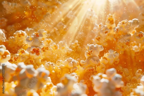 mesmerizing cosmic popcorn explosion delightful kernels bursting like tiny flavor universes 3d illustration