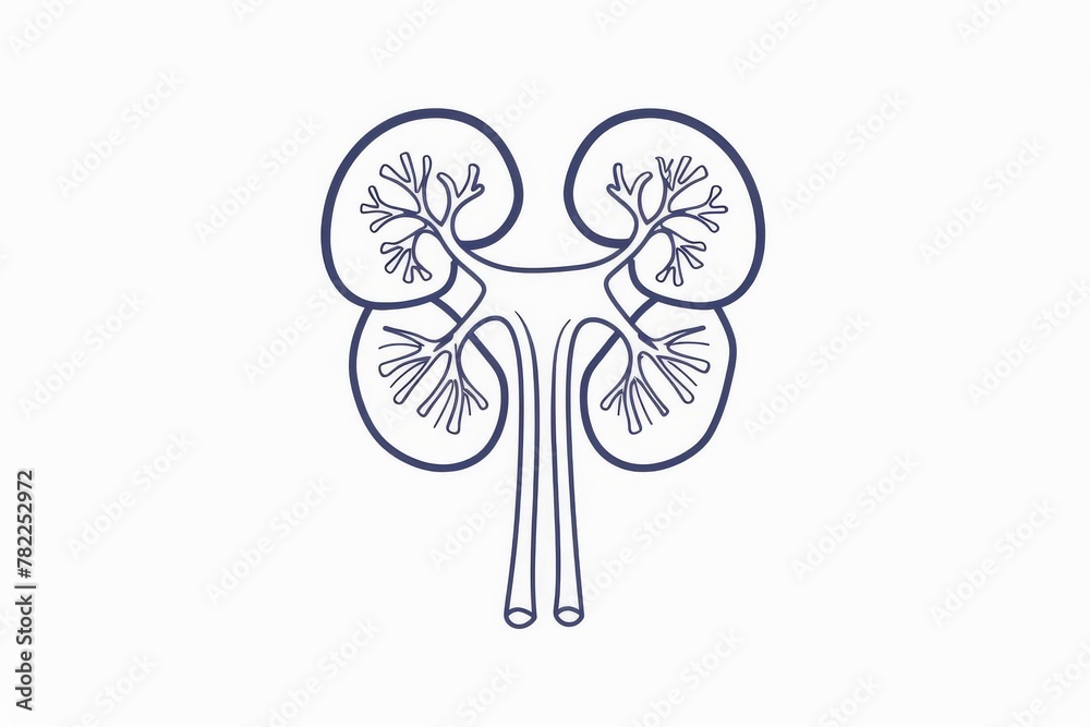 minimalist kidney line art for world kidney day celebration design simple anatomy illustration on white background minimalist kidney line art for world kidney day celebration design simple anatomy illustration on white background