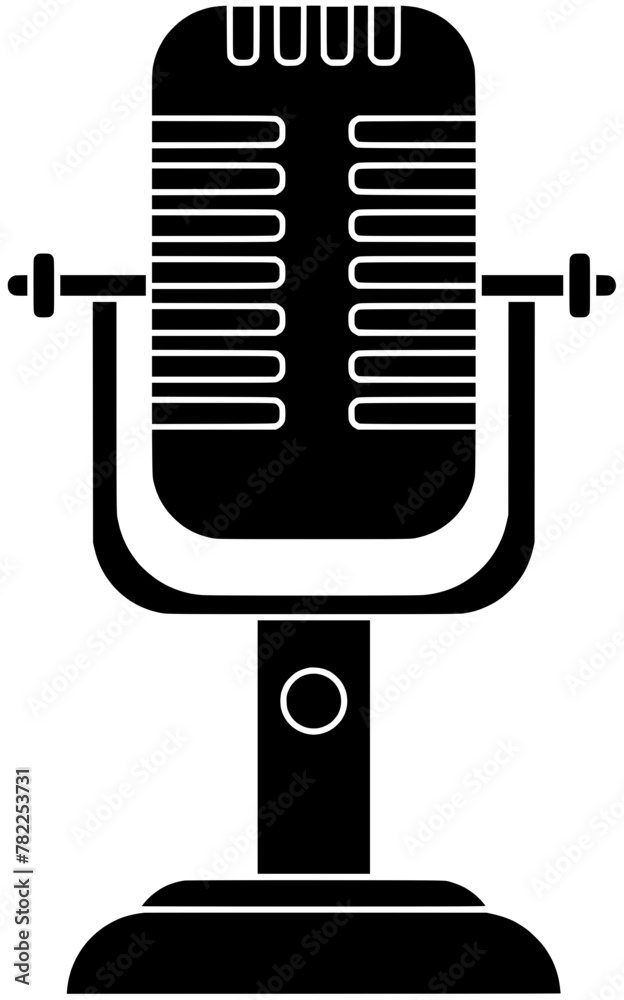 microphone illustration music silhouette sound logo song icon black media audio voice karaoke sing hand podcast studio outline speech shape technology performance stage for vector graphic background