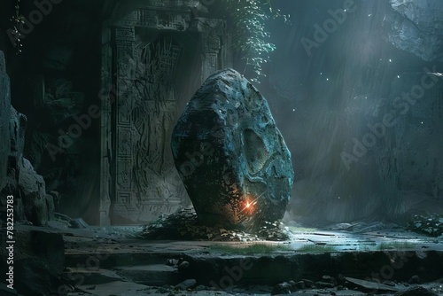 mysterious stone interrogation aigenerated surreal concept art photo