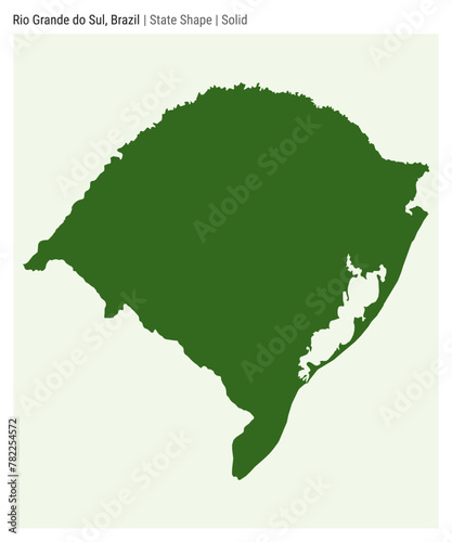 Rio Grande do Sul, Brazil. Simple vector map. State shape. Solid style. Border of Rio Grande do Sul. Vector illustration.