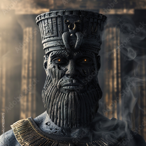 Ancient Anunnaki God Statue 3D Render Illustration