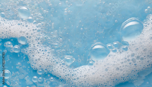 Wallpaper Mural Close-up of bubbles and foam on a vibrant blue liquid surface. Torontodigital.ca